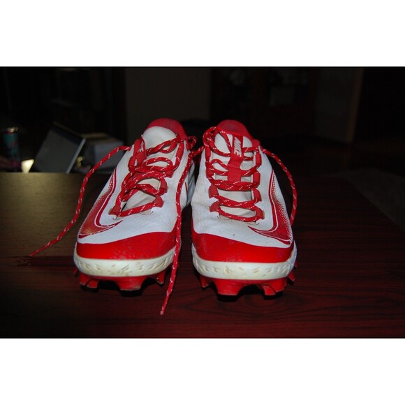 Nike Alpha Huarache Elite 4 Low Men\'s Cleats - Sz 9,  USED FD6255-105, Red/White